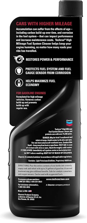 Chevron Techron High Mileage Fuel System Cleaner, 12 oz - Image 3