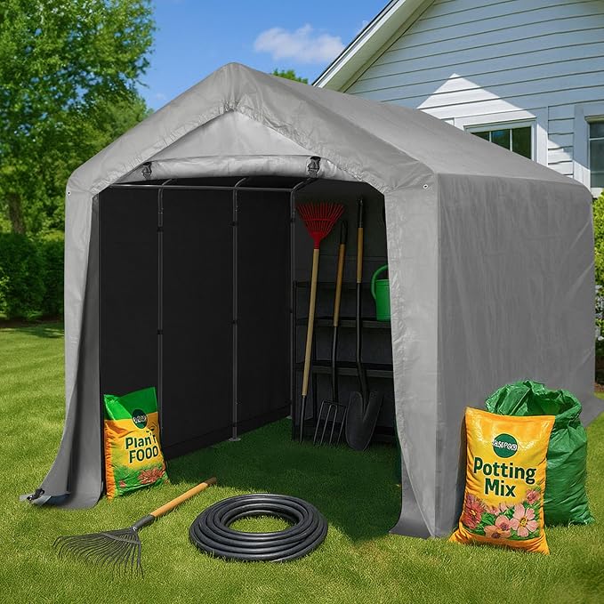 Outvita Outdoor Portable Storage Shed Tent, 8x12 ft Waterproof Carport - Image 7