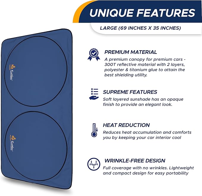 EcoNour Windshield Sun Shade| 300T Sun Shade - Image 6