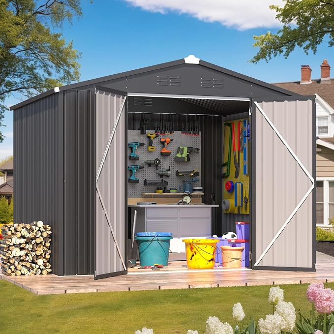 AECOJOY Shed 8' x 6' Metal Storage Shed - Image 6