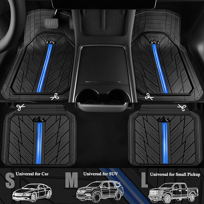 CAR PASS Metal Medium Rubber Floor Mats - Image 2