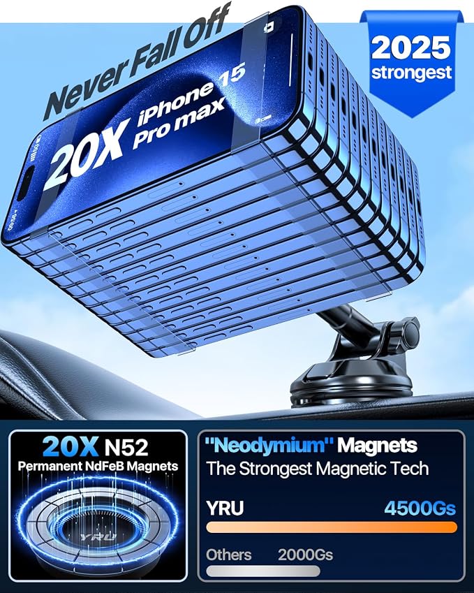 YRU[2025 Upgraded Magnetic Phone Holder - Image 5
