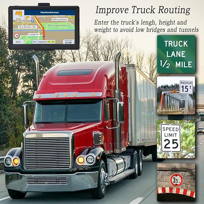 GPS Navigator for Car 7 Inch, GPS Truck Drivers Commercial 2025, Trucker GPS - Image 3