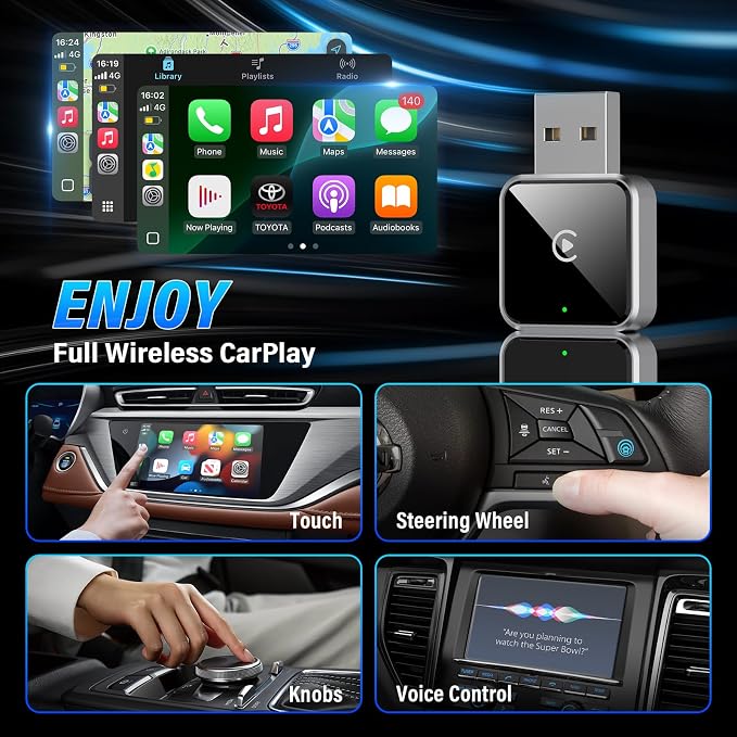 Wireless CarPlay Adapter for Apple iPhone, Converts Wired to CarPlay Wireless - Image 6