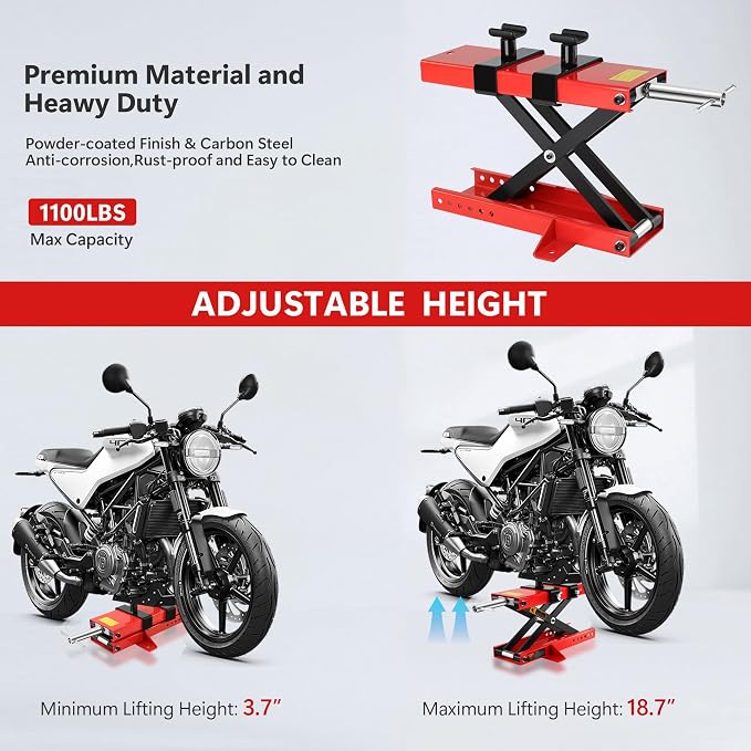 Motorcycle Scissor Lift Jack 1100LBS, Heavy Duty Bike Lift - Image 4