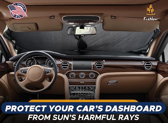 EcoNour Car Windshield Sun Shade | 2025 Upgraded Innovative No-Light-Pass - Image 2