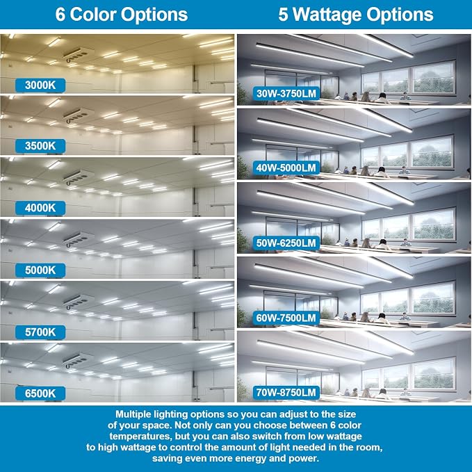 4FT LED Linear Strip Light, Super Bright 4 Foot LED Shop Lights 70W 60W 50W 40W - Image 3
