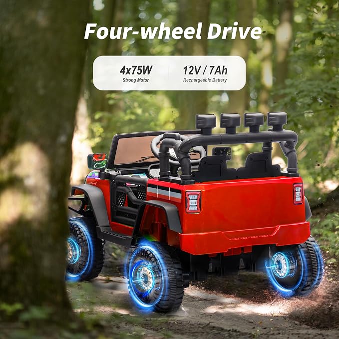 4WD Kids Ride on Car Truck, 12V 7Ah Kids Electric Vehicles Car Ride on Toy - Image 4