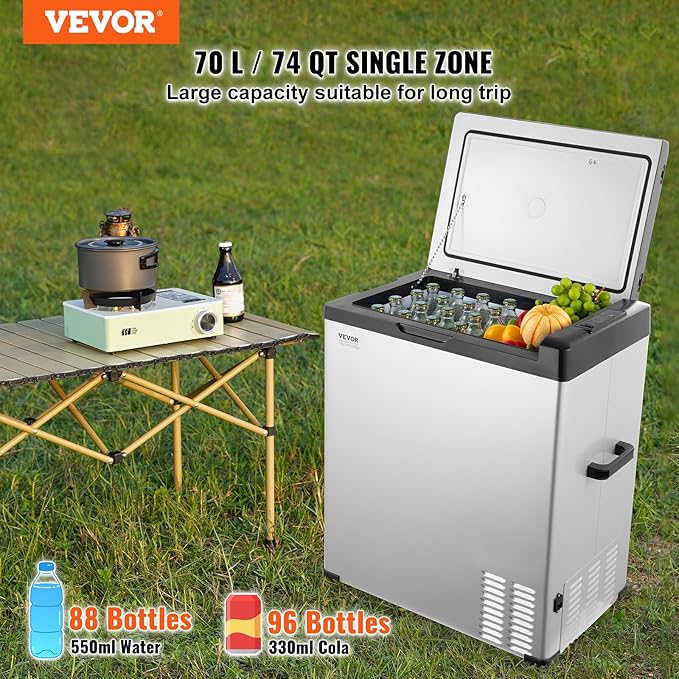 VEVOR 12 Volt Car Refrigerator Fridge, 70Liter Single Zone Portable Freezer - Image 2
