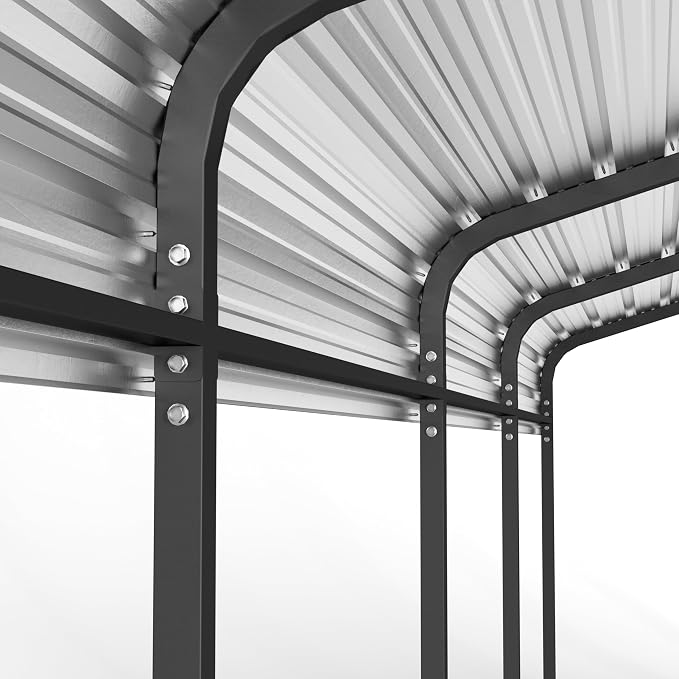 12x20 FT Metal Carport, Heavy Duty Car Port Canopy - Image 7