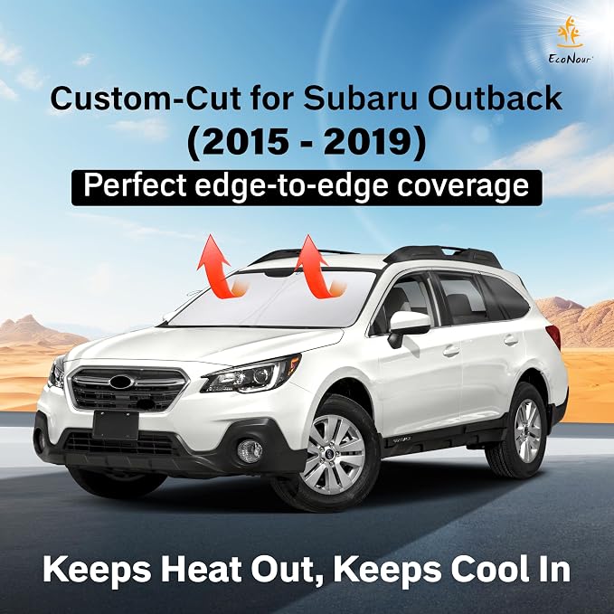 Econour Windshield Sun Shade for 2015 2016 2017 2018 2019 Subaru Outback Wagon - Image 2