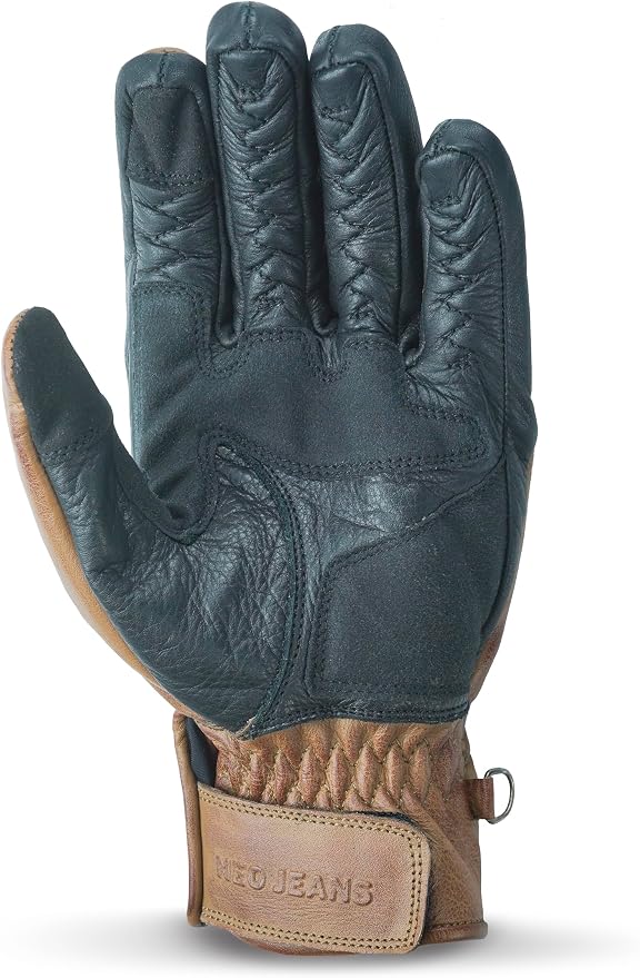 Leather Motorcycle Gloves with Adjustable Fitting Bike Riding Gloves - Image 2