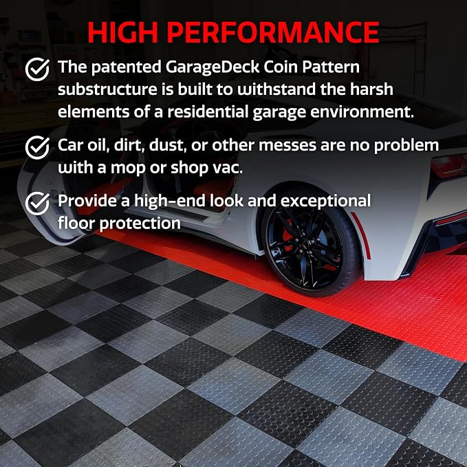 Big Floors GarageDeck Coin Pattern, Durable Copolymer Interlocking Modular - Image 2