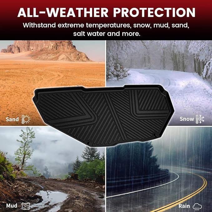 LASFIT Front Trunk Mats for Rivian R1T & Rivian R1S 2024 2023 2022, All Weather - Image 2