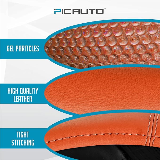 PIC AUTO Gel Particles Steering Wheel Cover, Universal Fit 14.5"-15.5" - Image 3