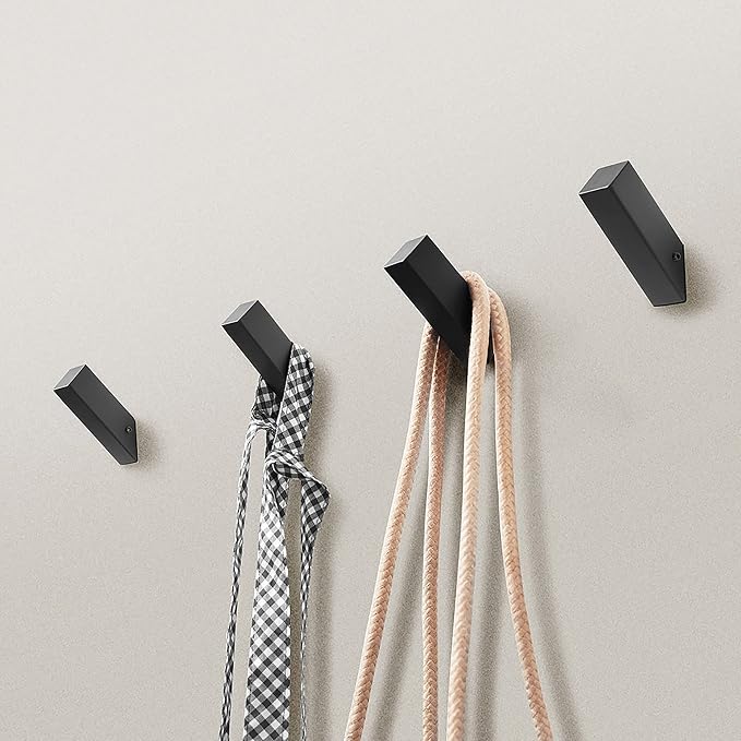 NINETREX Black Towel Hooks Matte Black Robe Hook, Modern Towel Hooks SUS 304 - Image 3