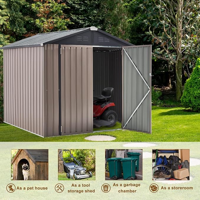 U-MAX 6x6 Storage Sheds & Outdoor Storage, Small Outdoor Storage Garden Outside - Image 3