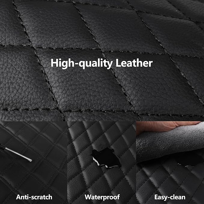 Blue Car Seat Covers, Breathable and Waterproof Seat Cover Full Set, PU Premium - Image 4