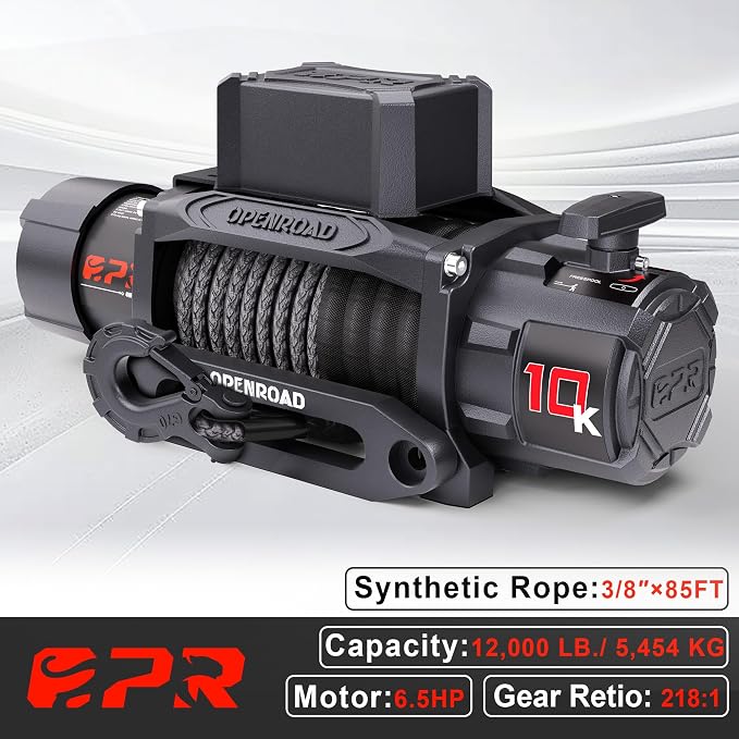 OPENROAD 10000 lb. Waterproof IP68 Electric Winch, 12V Electric Truck Winch - Image 3