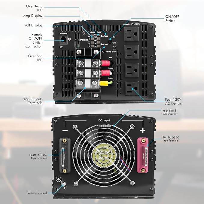 Wagan EL3746 12V 8000 Watt Power Inverter - Image 2