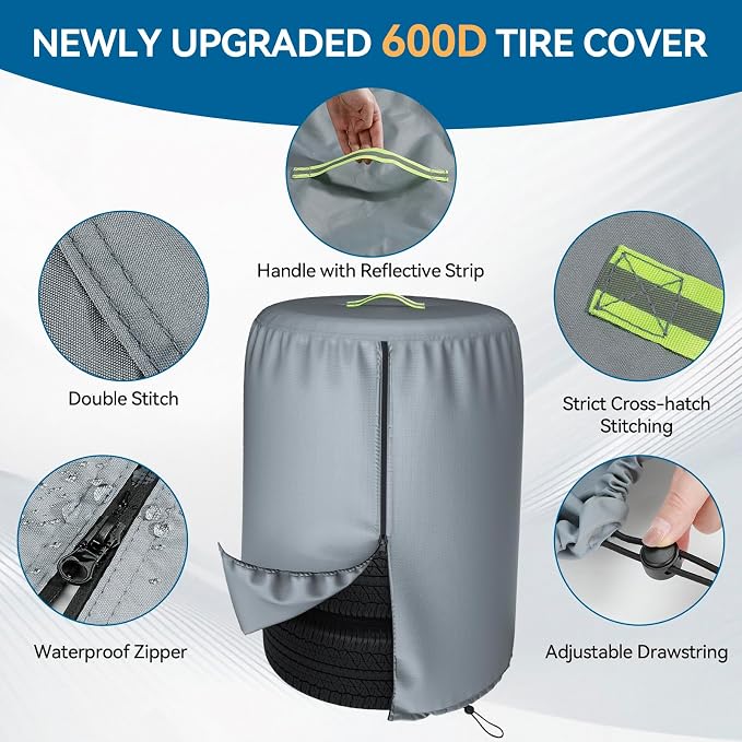 Durable 600D Tire Storage Bag, Large Tyre Dust Protective Cover - Image 3