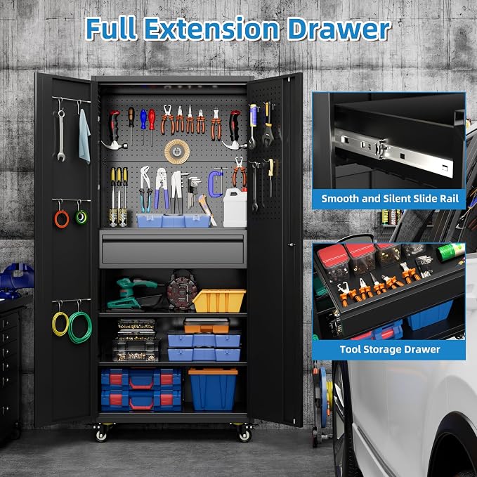 71" H Metal Garage Storage Cabinet - Image 6