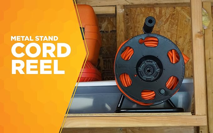 Woods Heavy Duty Metal Extension Cord Reel Stand, Holds up to 100 Ft 14/3 Cords - Image 2