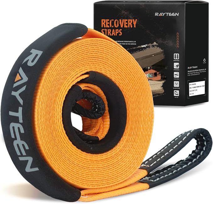 Genuine 11, 000lb Xtreme Heavy Duty Winch Extension Strap | 33ft x 2in Vehicle by RAYTEEN