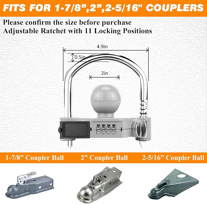 Funmit Trailer Lock Universal Hitch Lock - Image 6