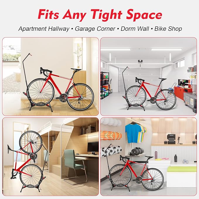 Vertical Bike Parking Stand- Space-Saving, Adjustable Freestanding Upright Bike - Image 7