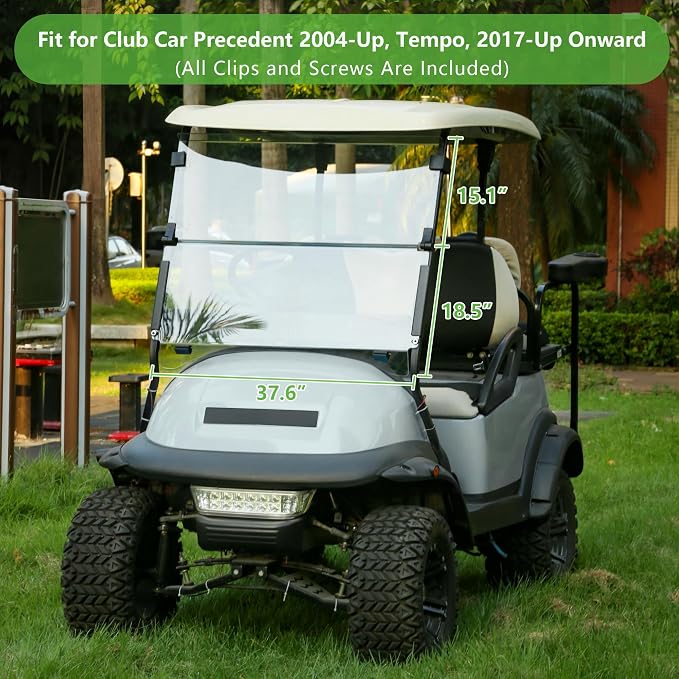 10L0L Golf Cart Windshield for Club Car Precedent 2004-Up, 2017-Up Onward - Image 4
