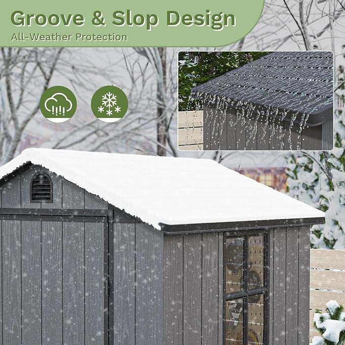 Patiowell 4' x 4' Plastic Outdoor Storage Shed - Image 6