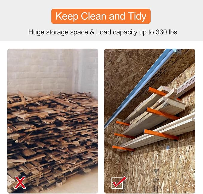 Ultrawall Wall Mount Wood Organizer and Lumber Storage Metal Rack - Image 6