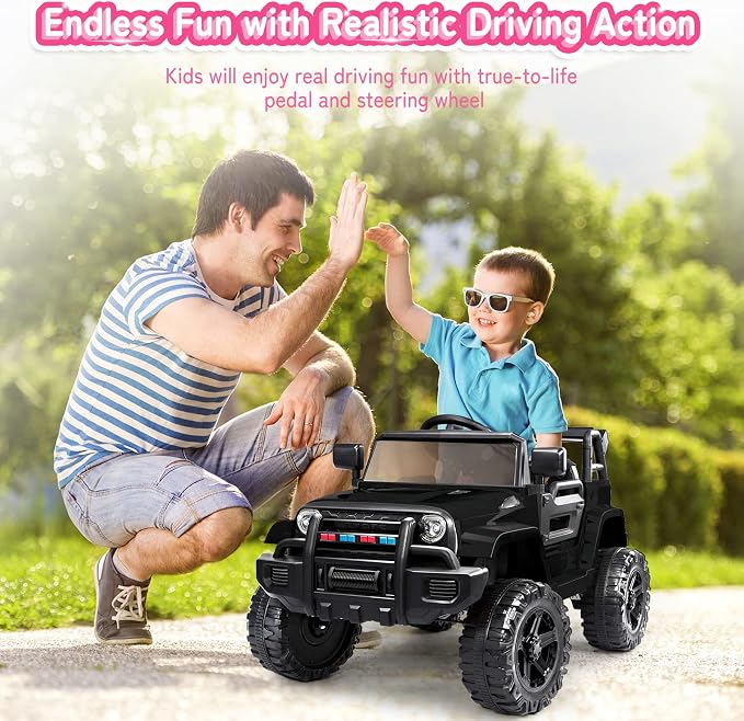 JOYMOR Ride on Truck with Remote Control, 4 Wheels 12V Battery Powered Kids Car - Image 2