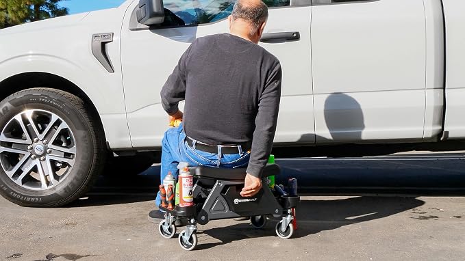 Powerbuilt Heavy-Duty Utility Rolling Seat Upgraded - Image 8