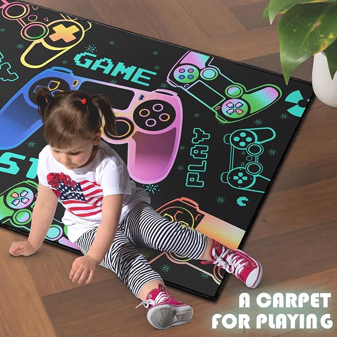 Play Gaming Rug for Bedroom Gamer Mat Gamepad for Boys Room 3x4 for Playroom - Image 3