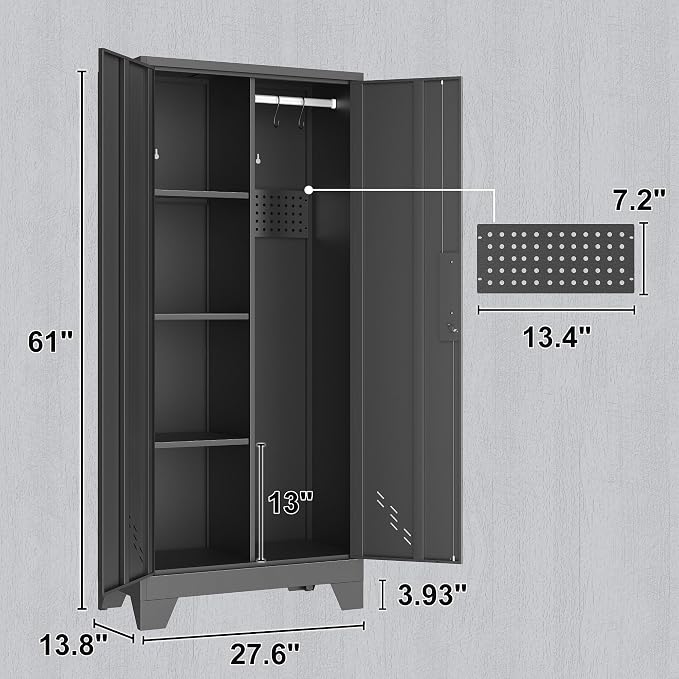 61" H Metal Storage Cabinet, Utility Cabinets - Image 2