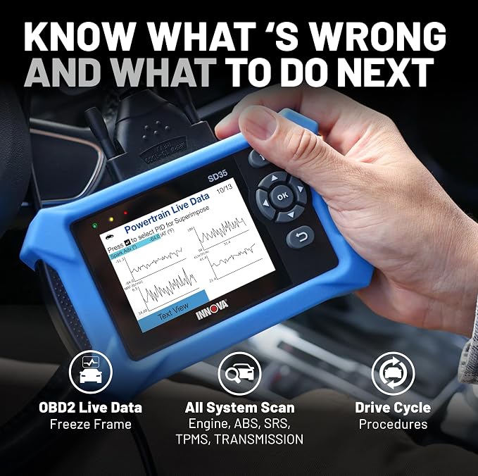 Innova SD35 OBD2 Scanner – ABS, TPMS & Check Engine Code Reader, Live Data - Image 2
