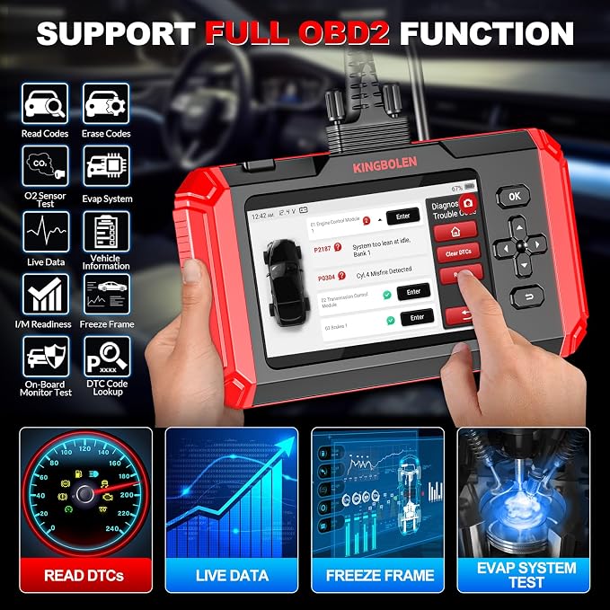 KINGBOLEN S500 OBD2 Scanner, ABS SRS Engine at Diagnostic Tool, Automotriz Code - Image 5