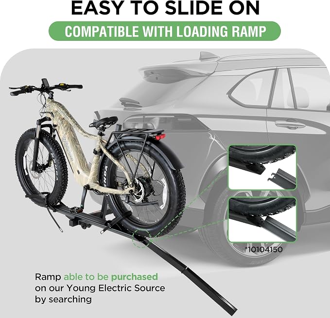 Young 100LBS. Capacity Aluminum 1-Ebike Rack - Image 8