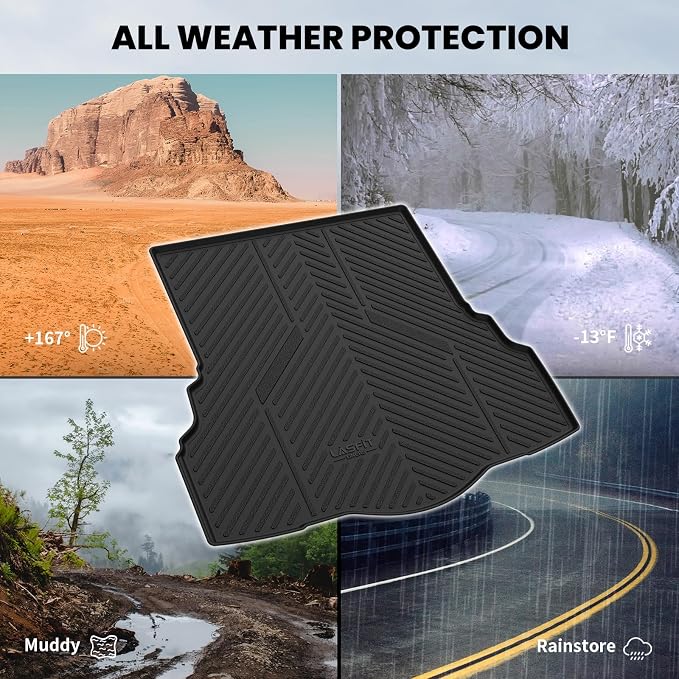 LASFIT Trunk Mat for Ford Fusion 2013-2020 All Weather TPE Mats Custom Fit - Image 3
