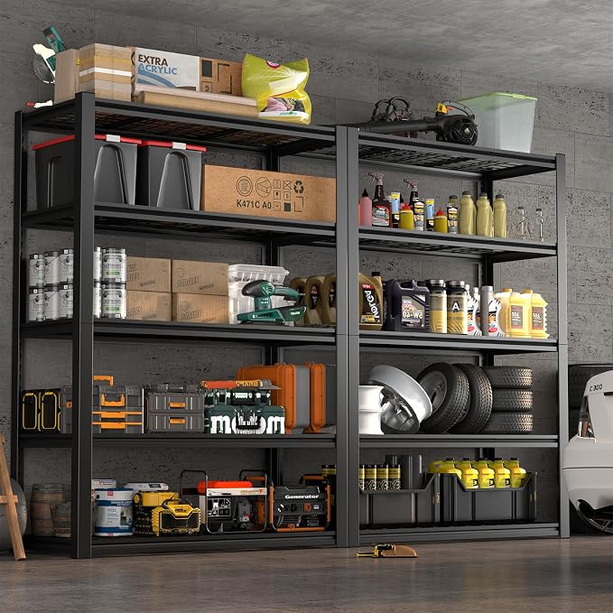 Garage Shelf, Heavy Duty Storage Rack Load 3000lb, 5-Tier Metal Garage Shelving - Image 6