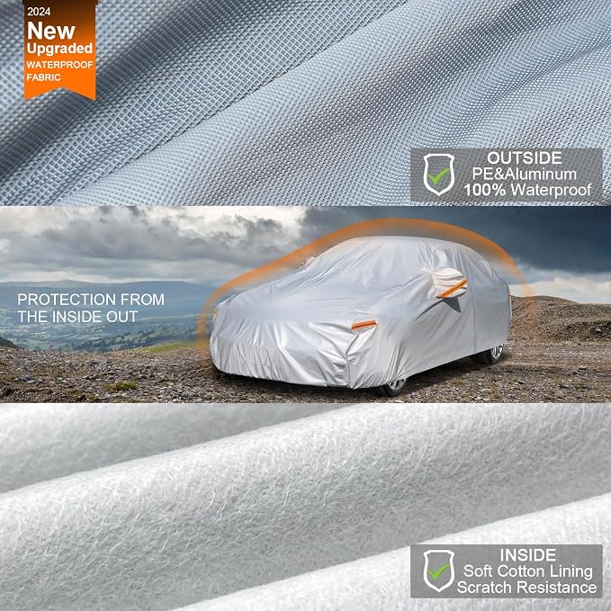 Kayme 6 Layers Car Cover Waterproof All Weather - Image 2