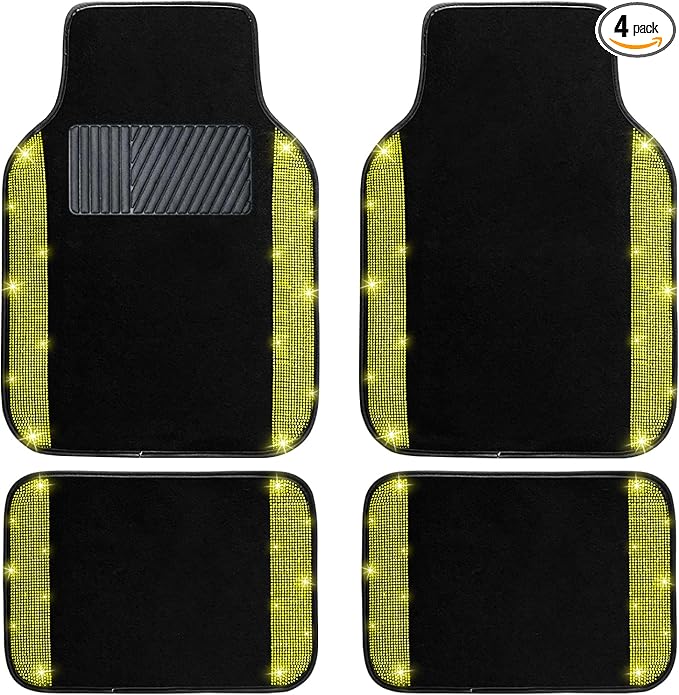 NBTEPEM Bling Car Floor Mats Full Set, Universal Fit Most Cars by NBTEPEM