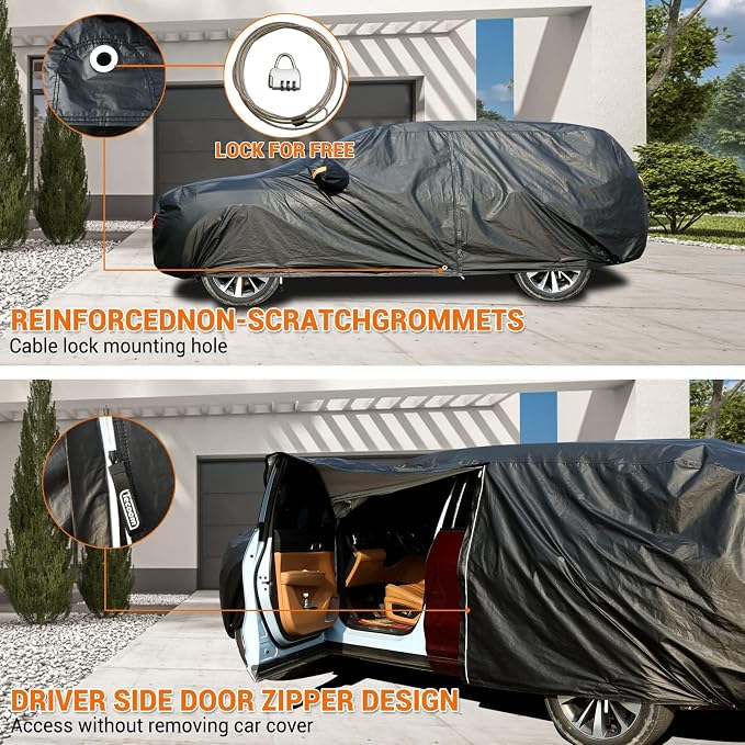 Tecoom Car Cover Waterproof All Weather, Thick Fleece Lining Car Covers - Image 2