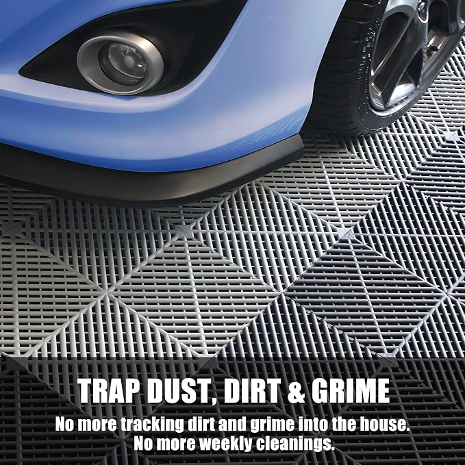 50PCS|15.7"x15.7" Garage Flooring Tiles, Non-Slip Interlocking Plastic Garage - Image 6