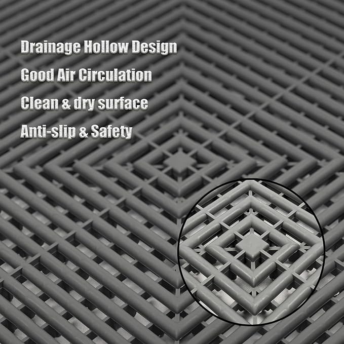 24 Pack 16"x16" Interlocking Garage Floor Tiles - Image 3