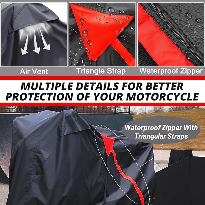 Motorcycle Cover, Waterproof Zipper Outdoor Cover - Image 4