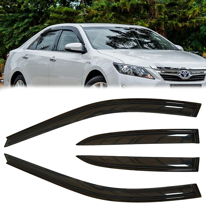 4pcs Outside Mount Style Sun Rain Guard Durable Side Window Wind Deflectors by Deebior