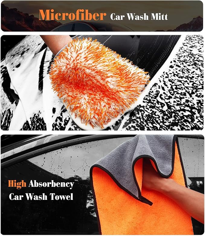 7PCS Motorcycle Cleaning Kit, 2-Size Bendable Wheel Brush, Tire and Chain Brush - Image 7